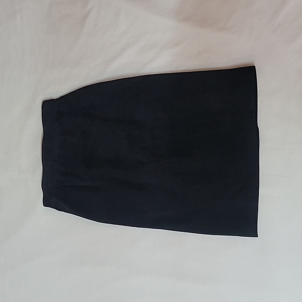 100%! Leather mid length black skirt